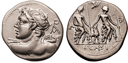 caesia roman coin denarius